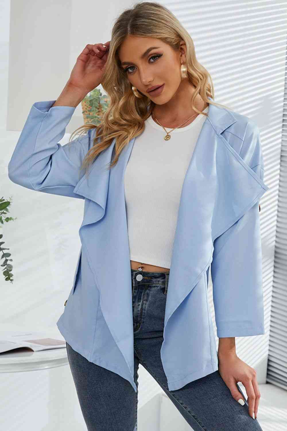Heidi-Mode | Offene Front Drop Shoulder Trenchcoat