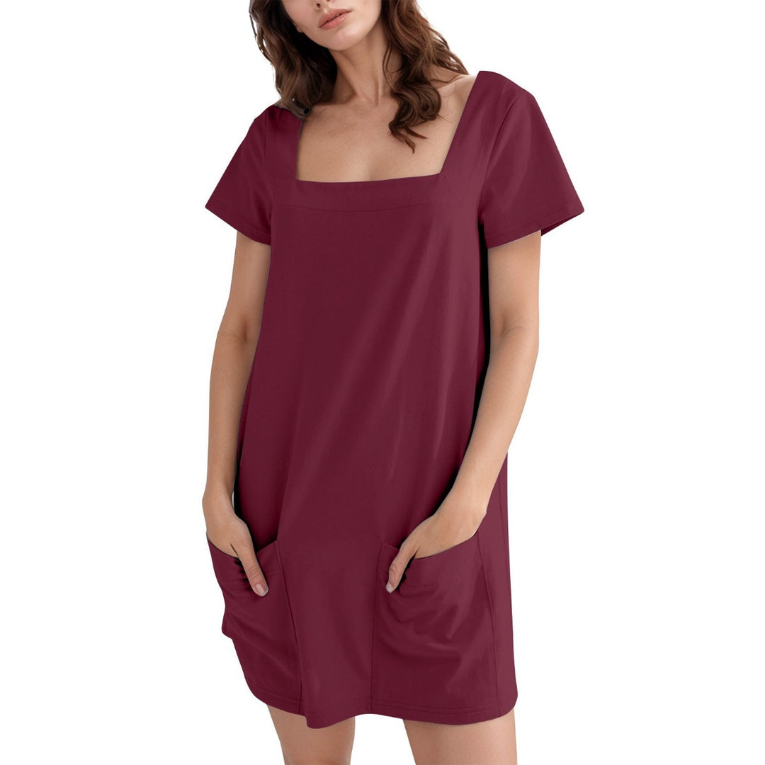 Heidi Mode | Freizeitkleid mit quadratischem Ausschnitt und Tasche
