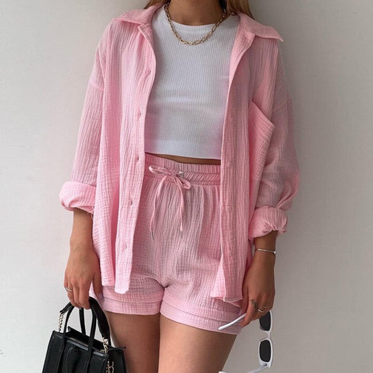 Heidi-Mode | Leckeres Set mit Chambray Hemd und Hochtaillierten Shorts