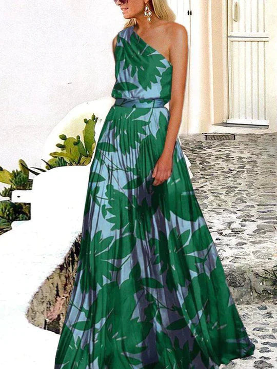 Heidi Maxikleid mit einer Schulterpartie