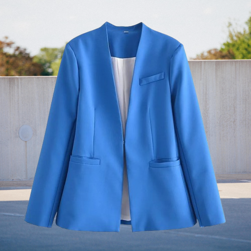 Heidi-Mode | Schicke Lockere Blaue Jacke mit Taschen