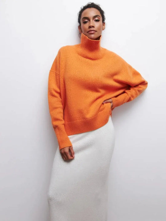 Heidi-Mode | Gestrickter Damenpullover mit O-Hals