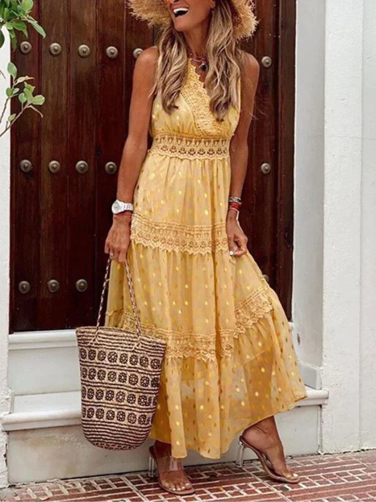 lange Kleid mit Spitze - Percey