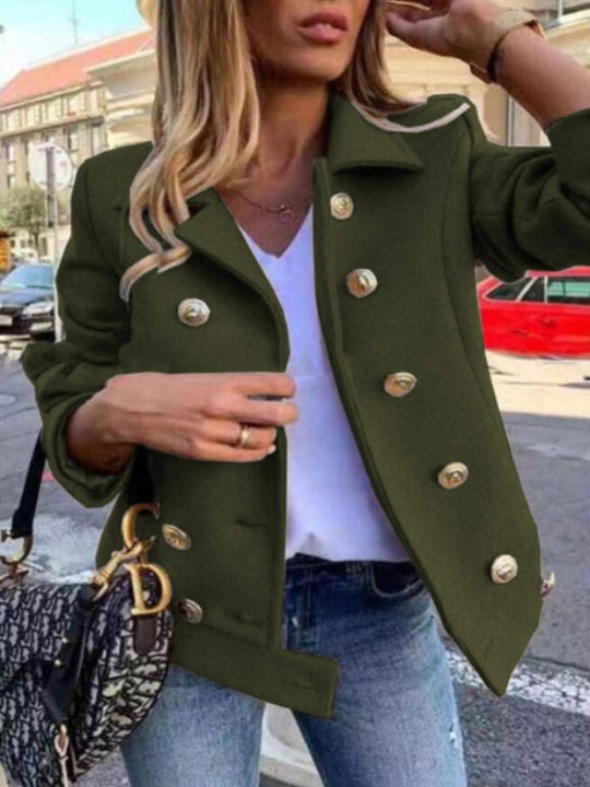 Heidi - Kurze Designer-Jacke mit goldenen Knöpfen