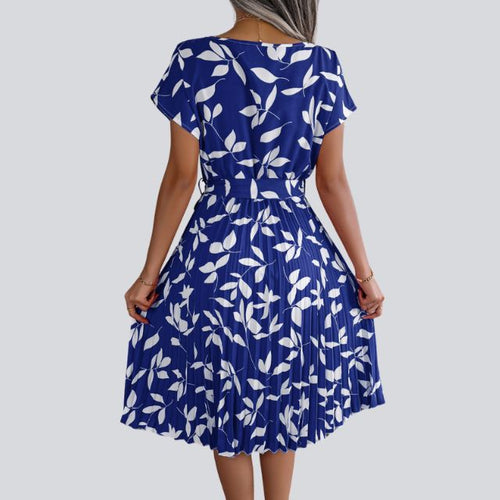 Plissiertes Midikleid mit Blumen