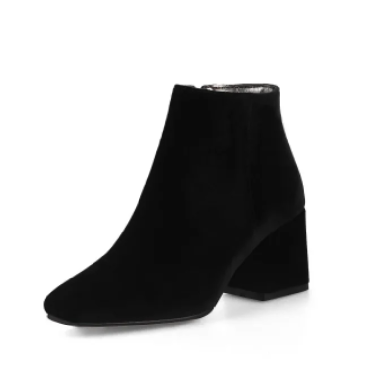 Heidi-Mode | Elegante Stiefeletten mit Quadratzehen und Hohem Absatz Damen Stiefeletten