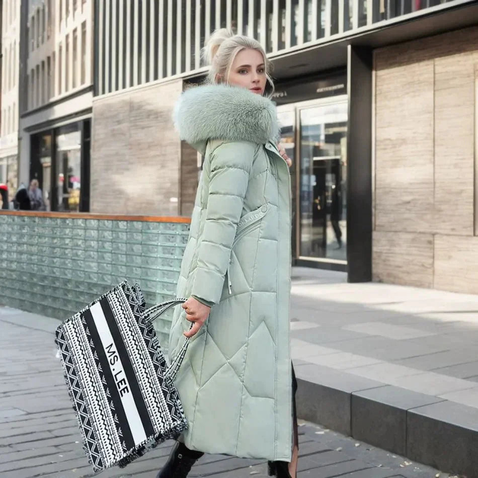 Heidi-Mode | Italienischer Stylischer Mantel Mit Kunstpelz