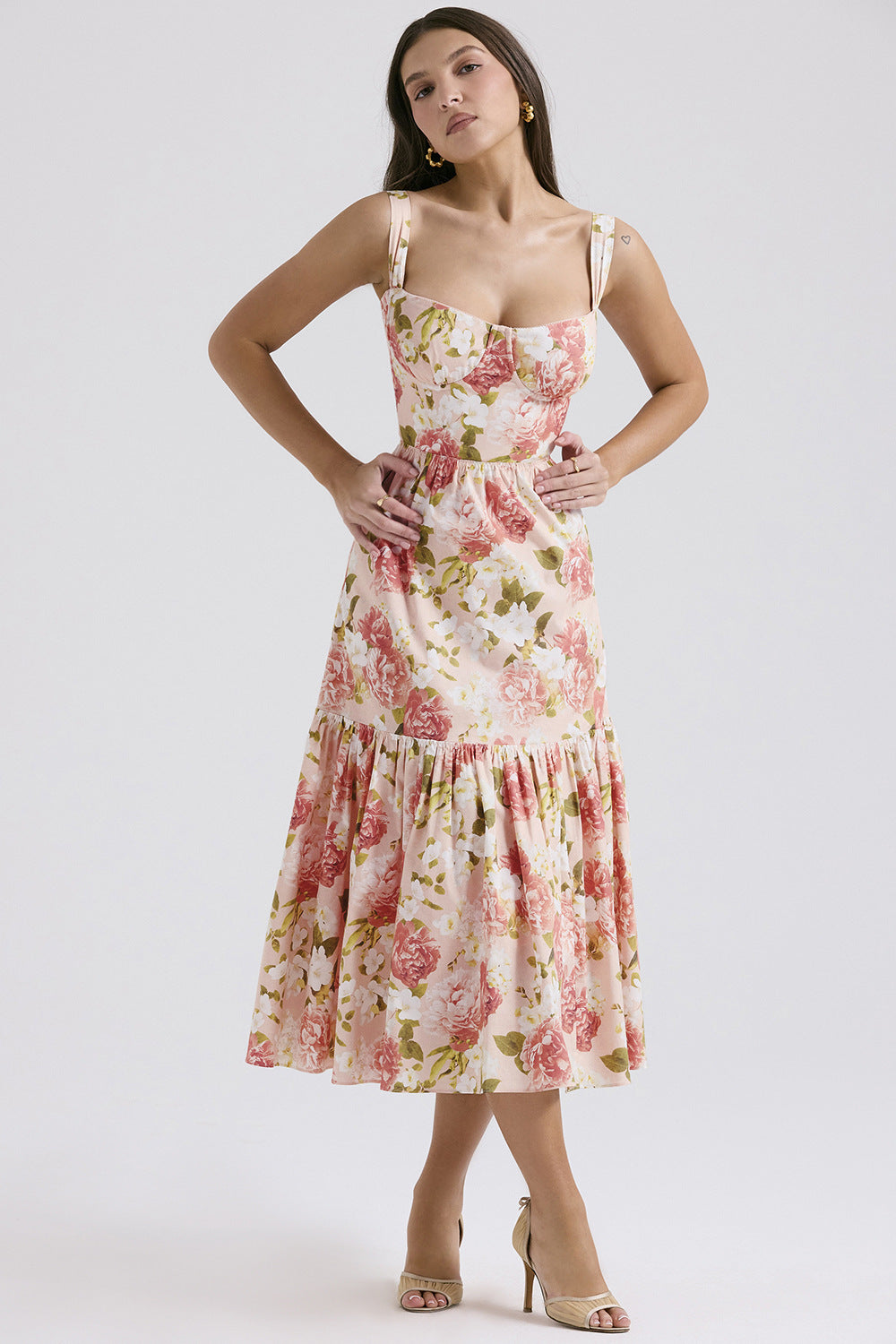 Heidi-Mode | Und Sommer Hübsches Pastoral Stil Sling Blumenkleid Eine Swing Torte Kleid