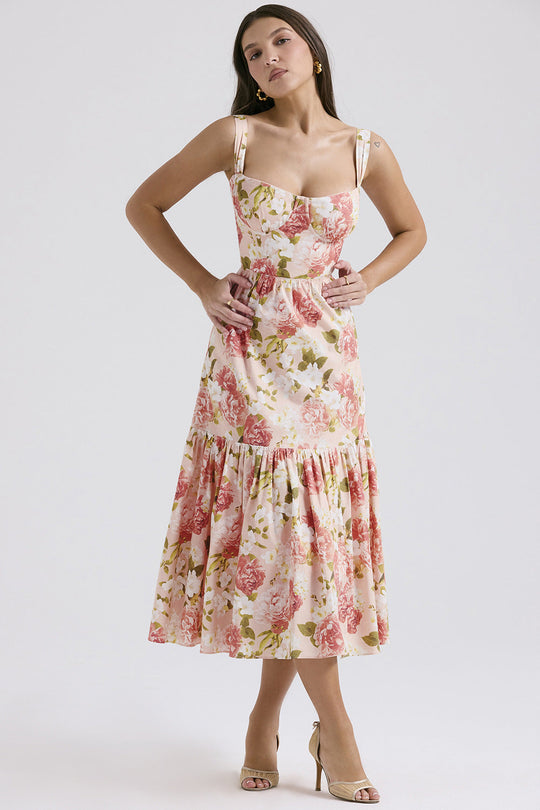 Heidi-Mode | Und Sommer Hübsches Pastoral Stil Sling Blumenkleid Eine Swing Torte Kleid