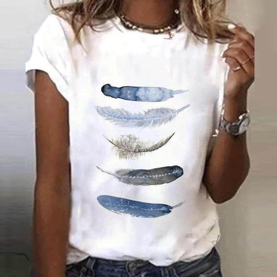 Heidi-Mode | Feder Kurzarm T-Shirt