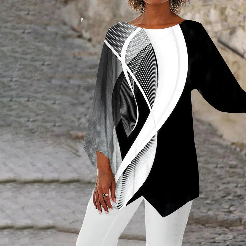 Heidi-Mode | Moderne Geometrische Tunika Mit Langen Ärmeln