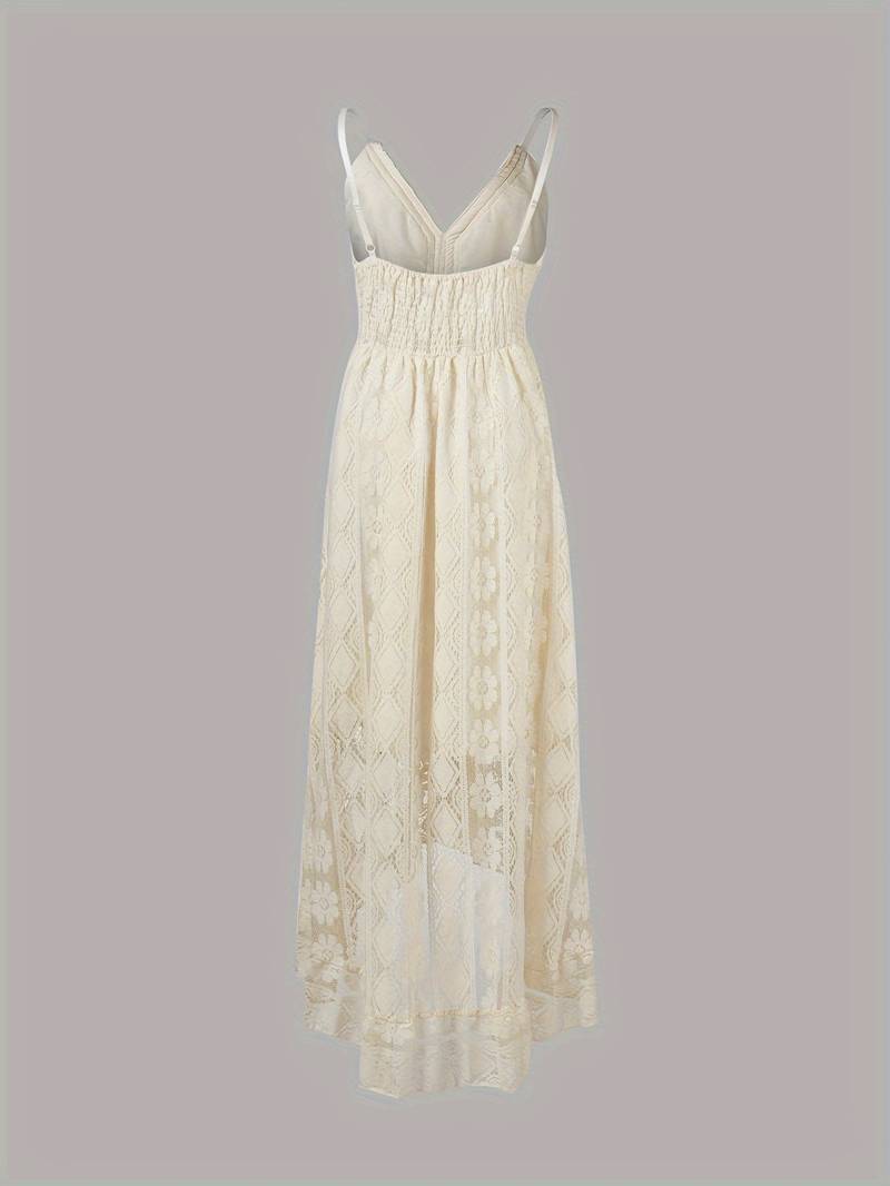 Heidi – boho-maxi-sommerkleid mit spaghettiträgern und v-ausschnitt