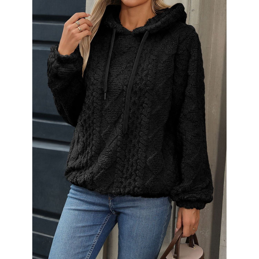 Heidi-Mode | Weiches Stoff-Hoodie mit langen Ärmeln und Kordelzug für Frauen