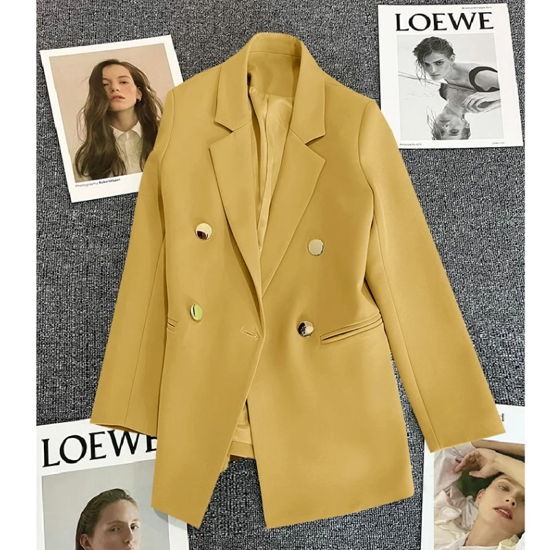 Lange Damen Blazer Mit Knopfverschluss