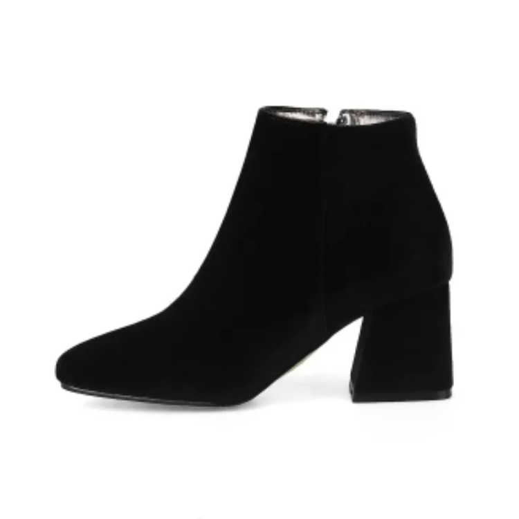 Heidi-Mode | Elegante Stiefeletten mit Quadratzehen und Hohem Absatz Damen Stiefeletten