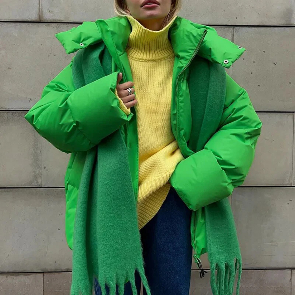 Heidi-Mode | Damen Puffer Kapuzen Jacke - Übergroß