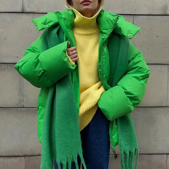 Heidi-Mode | Damen Puffer Kapuzen Jacke - Übergroß