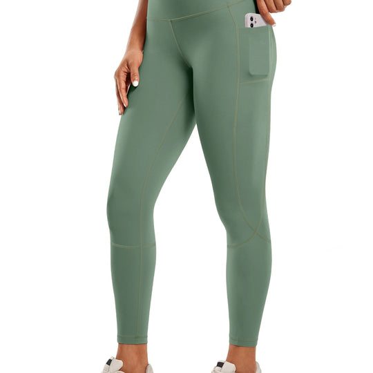 Heidi-Mode | Schnell Trocknende Damen Yogalegging mit Hohem Bund und Tasche