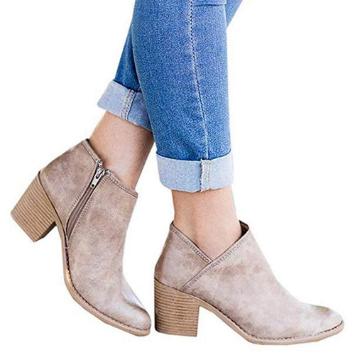 Heidi-Mode | Leder Elegante Stiefel mit Absatz für Frauen