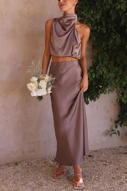 Heidi-Mode | Elegantes und Bequemes Top-Und-Langer-Rock-Set für Damen