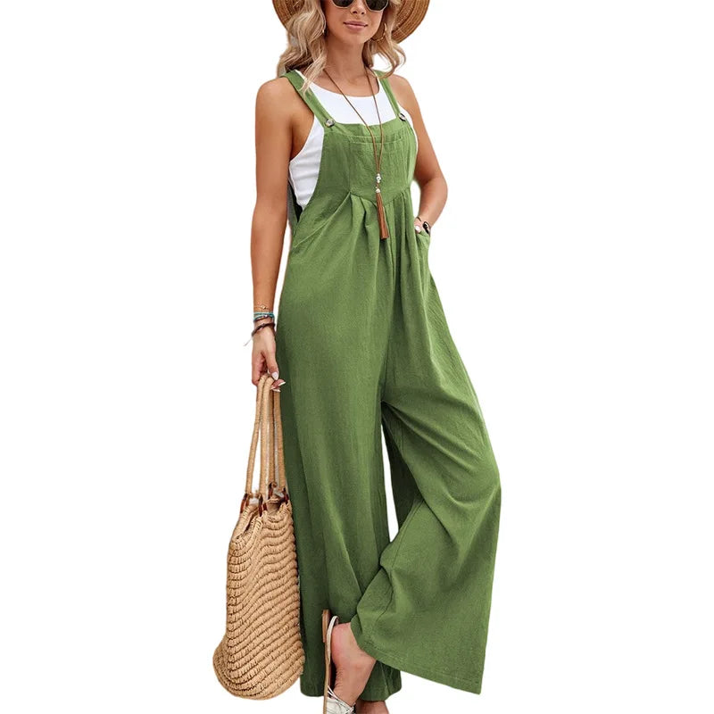 Heidi-Mode | Ärmellose Latzhose Casual Jumpsuit