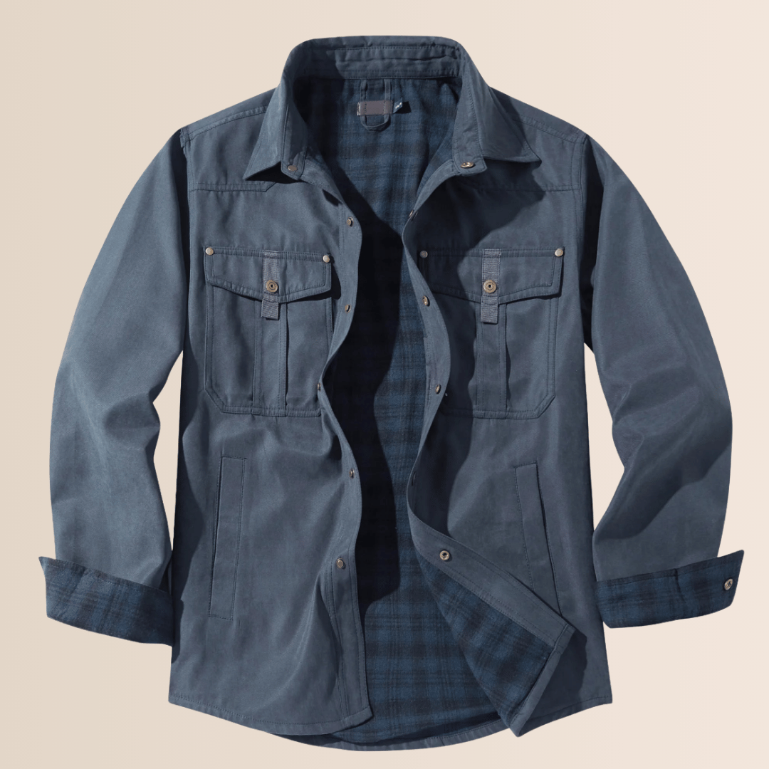 Heidi-Mode | Vintage Flanell-Karierter Herrenmantel