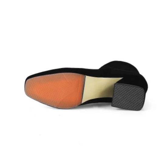 Heidi-Mode | Elegante Stiefeletten mit Quadratzehen und Hohem Absatz Damen Stiefeletten