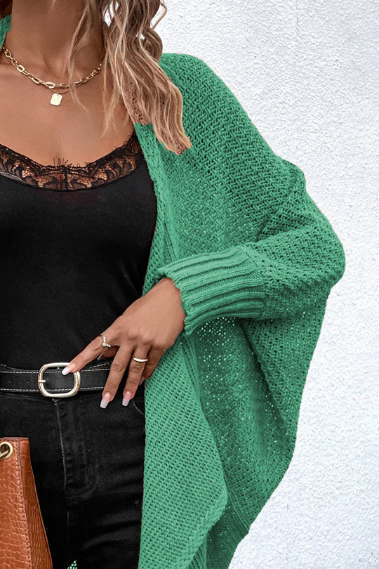 Heidi-Mode | Offene Front Dolman Ärmel Strickjacke