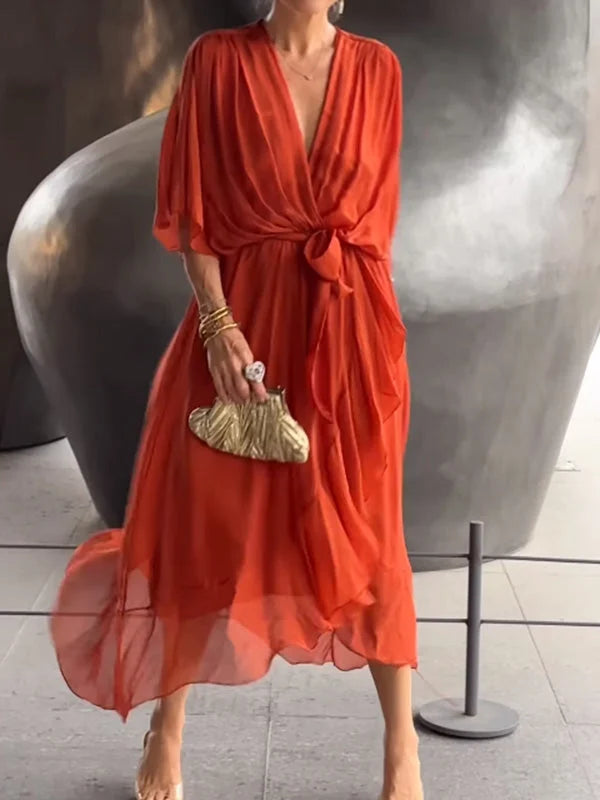 Heidi-Mode | Elegantes Chiffon Midikleid