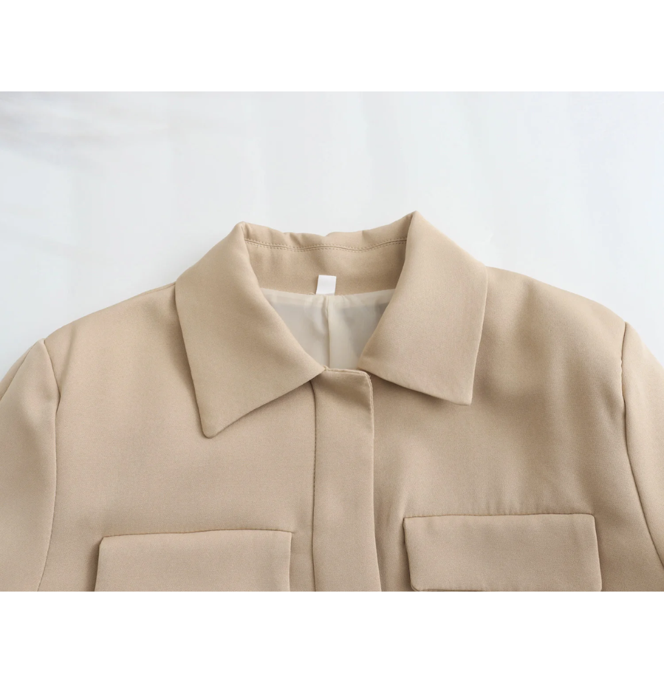 Heidi-Mode | Bomberjack Damen Kurzjacke mit Vier Fronttaschen und Minimalistischem Design