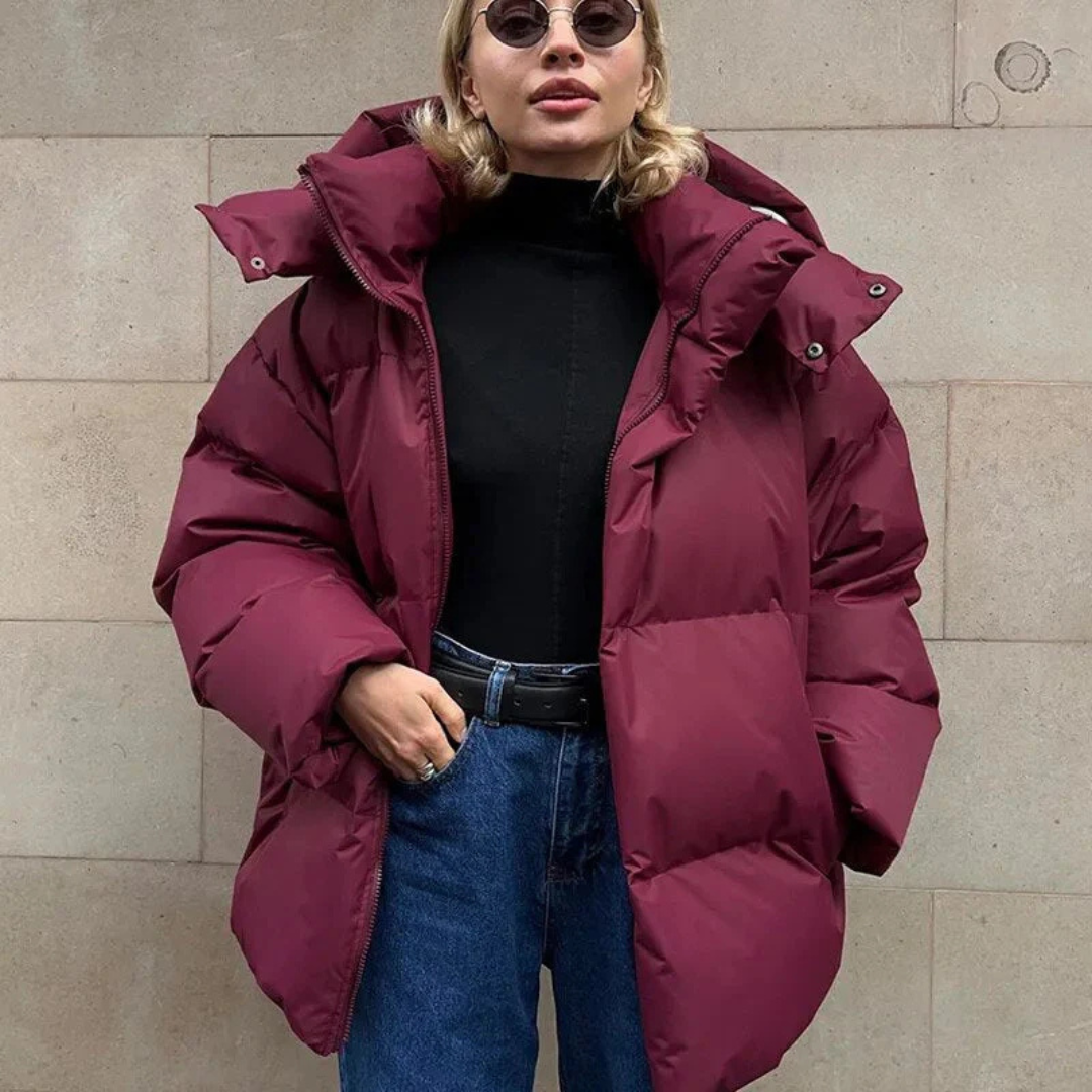 Heidi-Mode | Damen Puffer Kapuzen Jacke - Übergroß