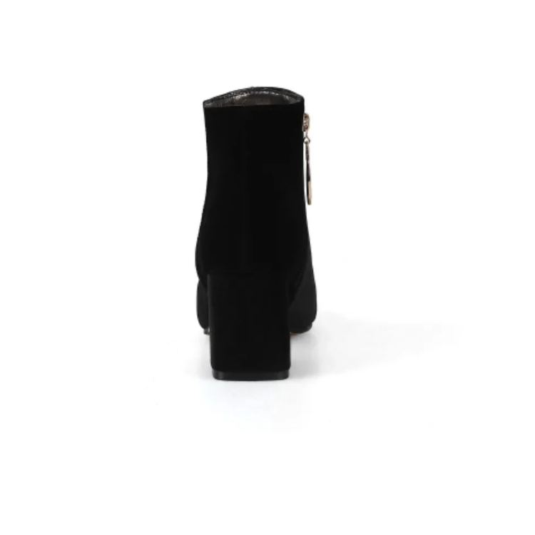 Heidi-Mode | Elegante Stiefeletten mit Quadratzehen und Hohem Absatz Damen Stiefeletten