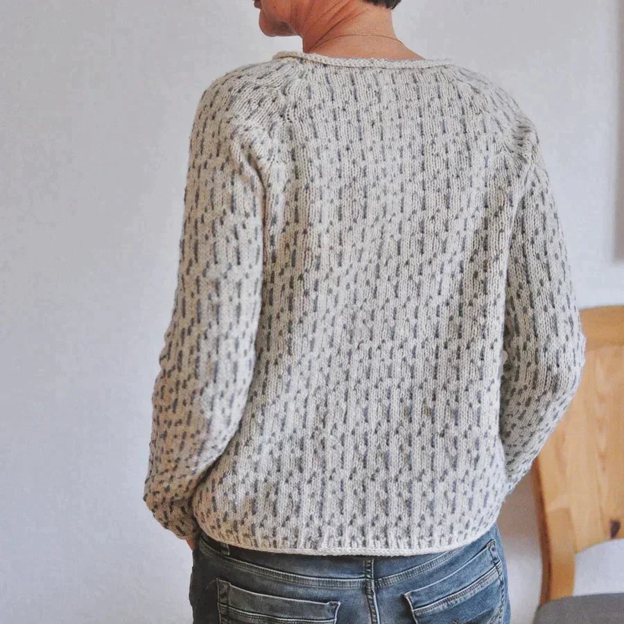 Grau Schicker Pullover mit Rundhalsausschnitt