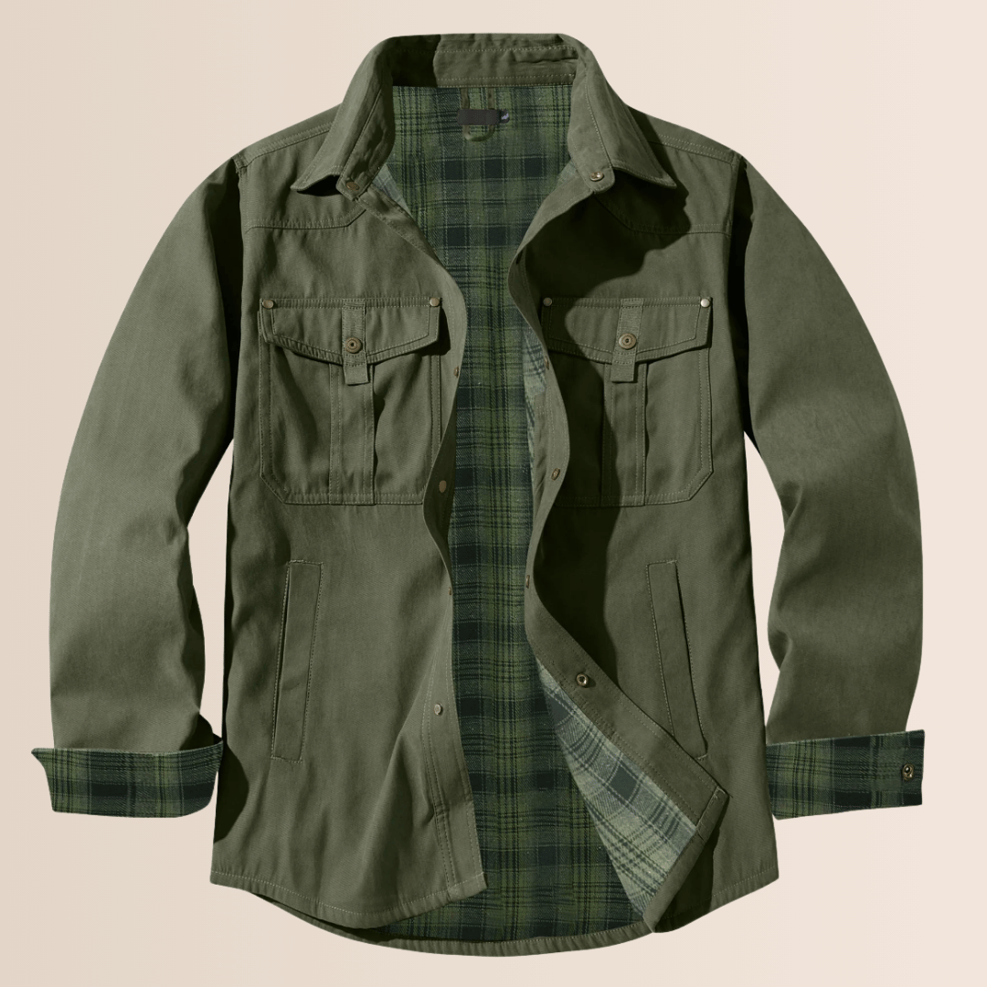 Heidi-Mode | Vintage Flanell-Karierter Herrenmantel