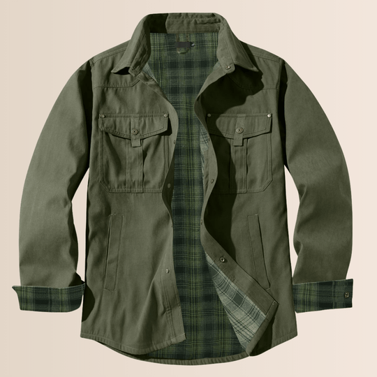 Heidi-Mode | Vintage Flanell-Karierter Herrenmantel