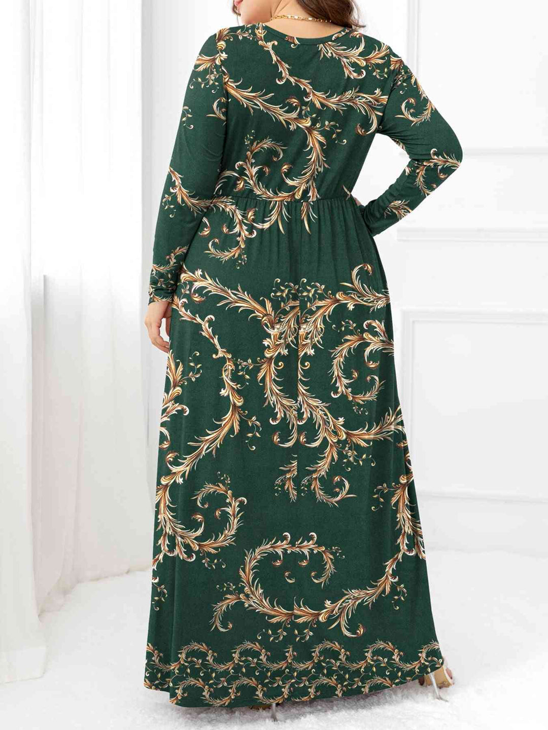 Heidi-Mode | Plus Size Rundhals Maxi Kleider mit Taschen