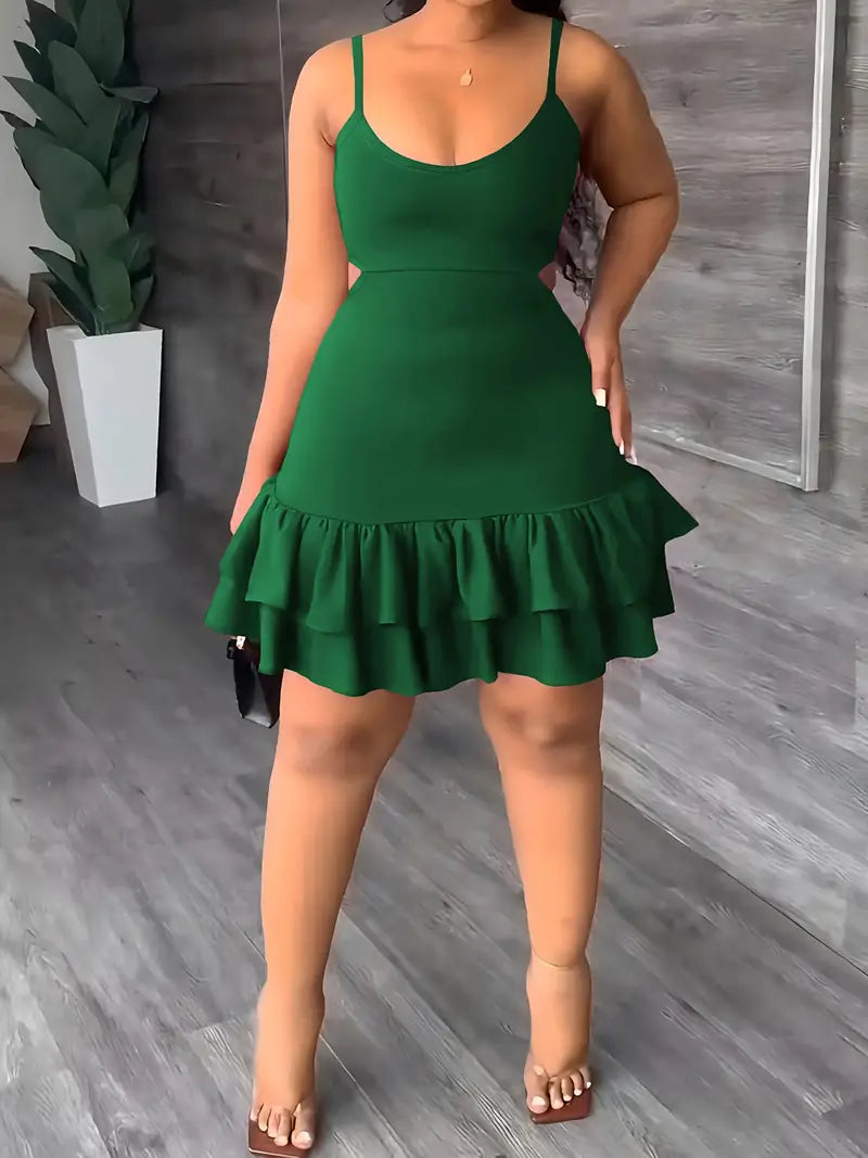Heidi-Mode | Leichte Sommerkleid mit Geschichteten Rüschen und Ausschnitt