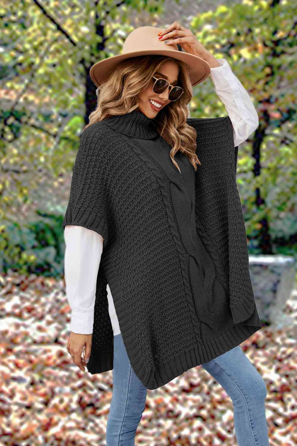 Heidi-Mode | Rollkragen Schlitz Kurzarm Pullover