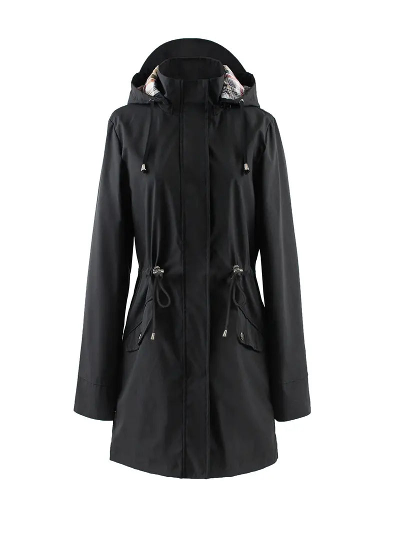 Heidi-Mode | Wasserdichte Outdoor Regenjacke mit Druck und Kapuze für Frauen