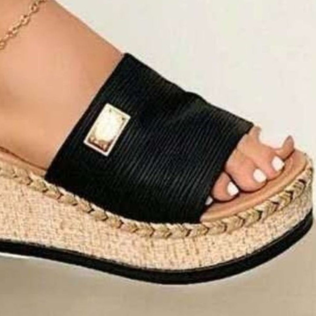 Heidi-Mode | Pu Leder Offene Zehen Sandalen