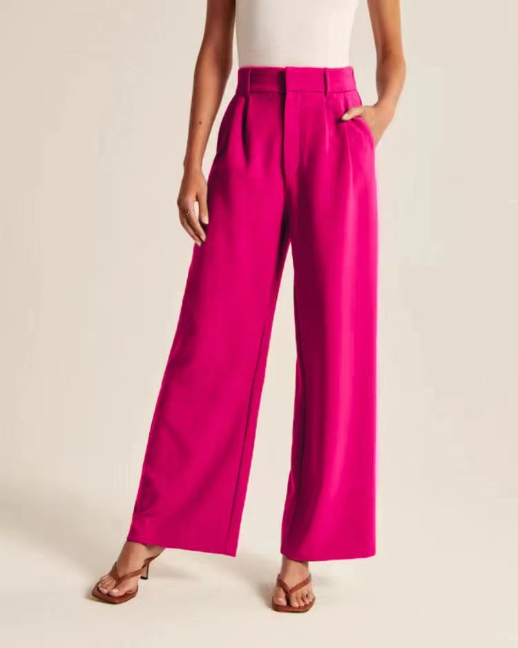 Heidi-Mode | Hochgeschnittene Breite Schnitt Hose mit Gürtel für Freizeit