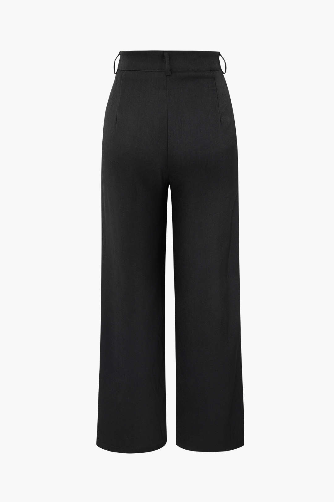 Heidi-Mode | Schwarze Drapierte Wickel Hosen Mit Geradem Bein