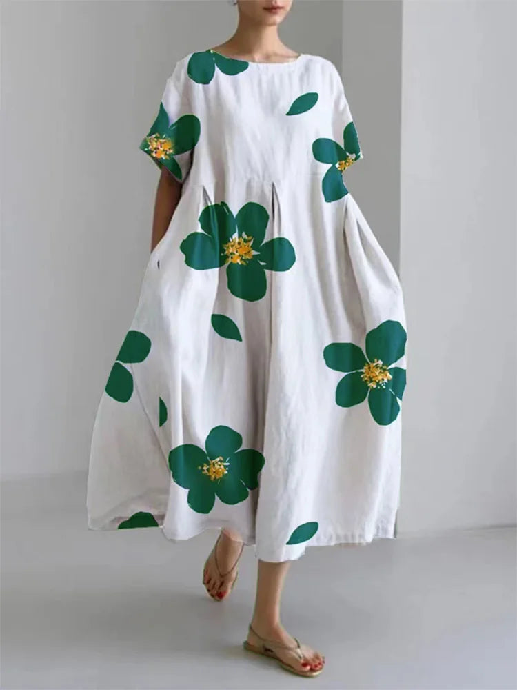 Heidi-Mode | Lässiges Lockeres Blumen Elegante Sommerkleider Damen Elegante Sommerkleider Damen