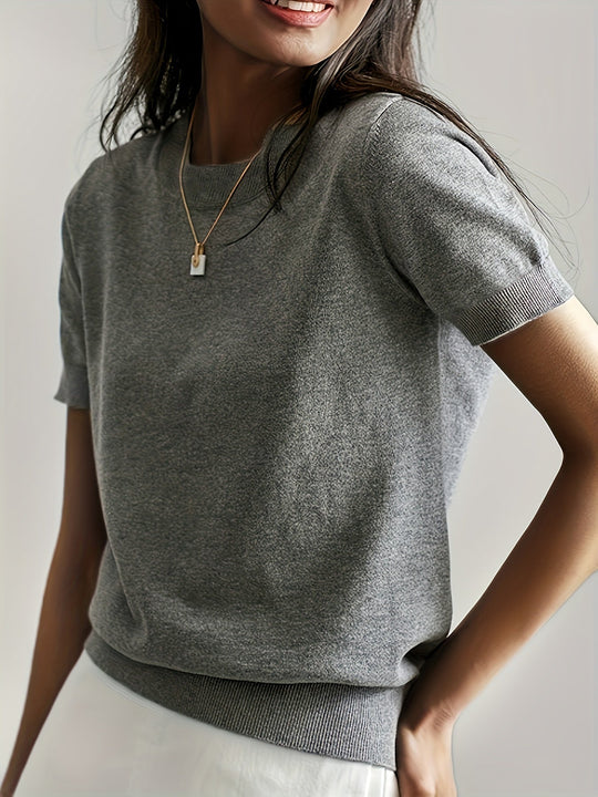 Heidi-Mode | Lässiger Pullover mit Kurzen Ärmeln für Frühling und Sommer