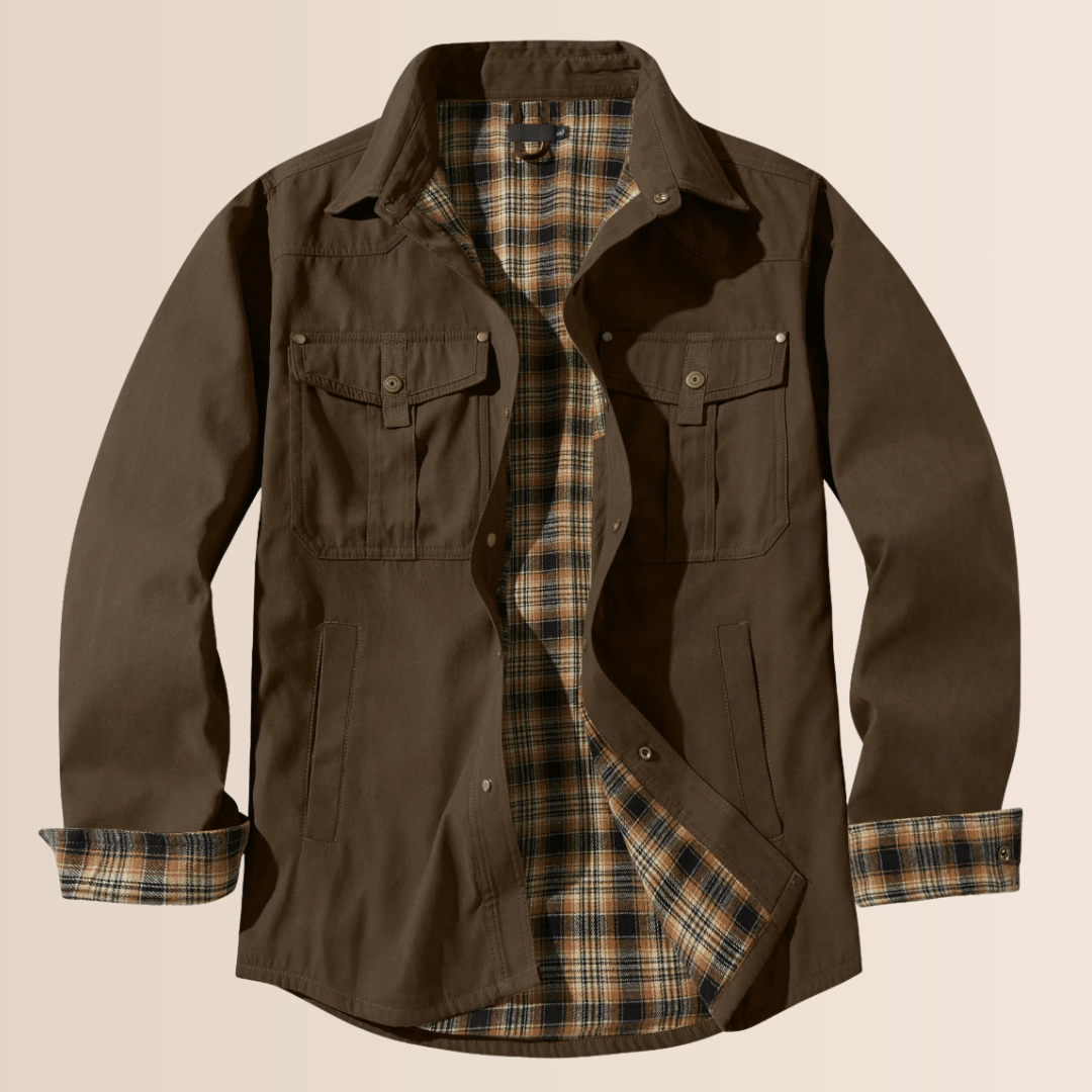 Heidi-Mode | Vintage Flanell-Karierter Herrenmantel