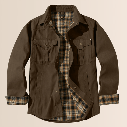 Heidi-Mode | Vintage Flanell-Karierter Herrenmantel