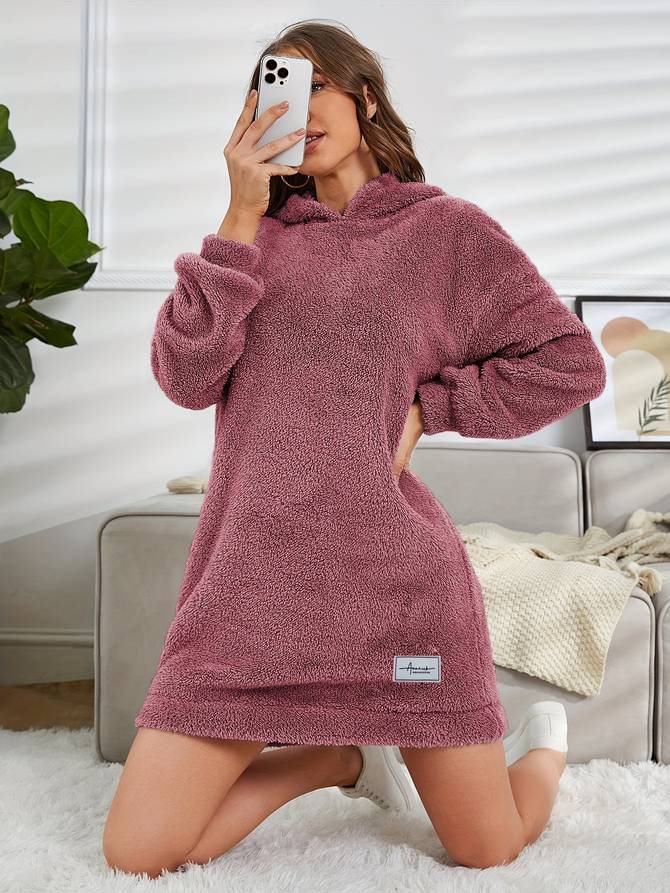 Heidi-Mode - Warme Teddy Herbsthoodie mit Kapuze für Frauen