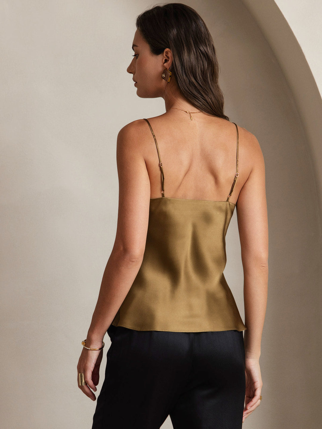 Heidi-Mode | V-Ausschnitt Reine Seide Spaghettiträger Camisole Top