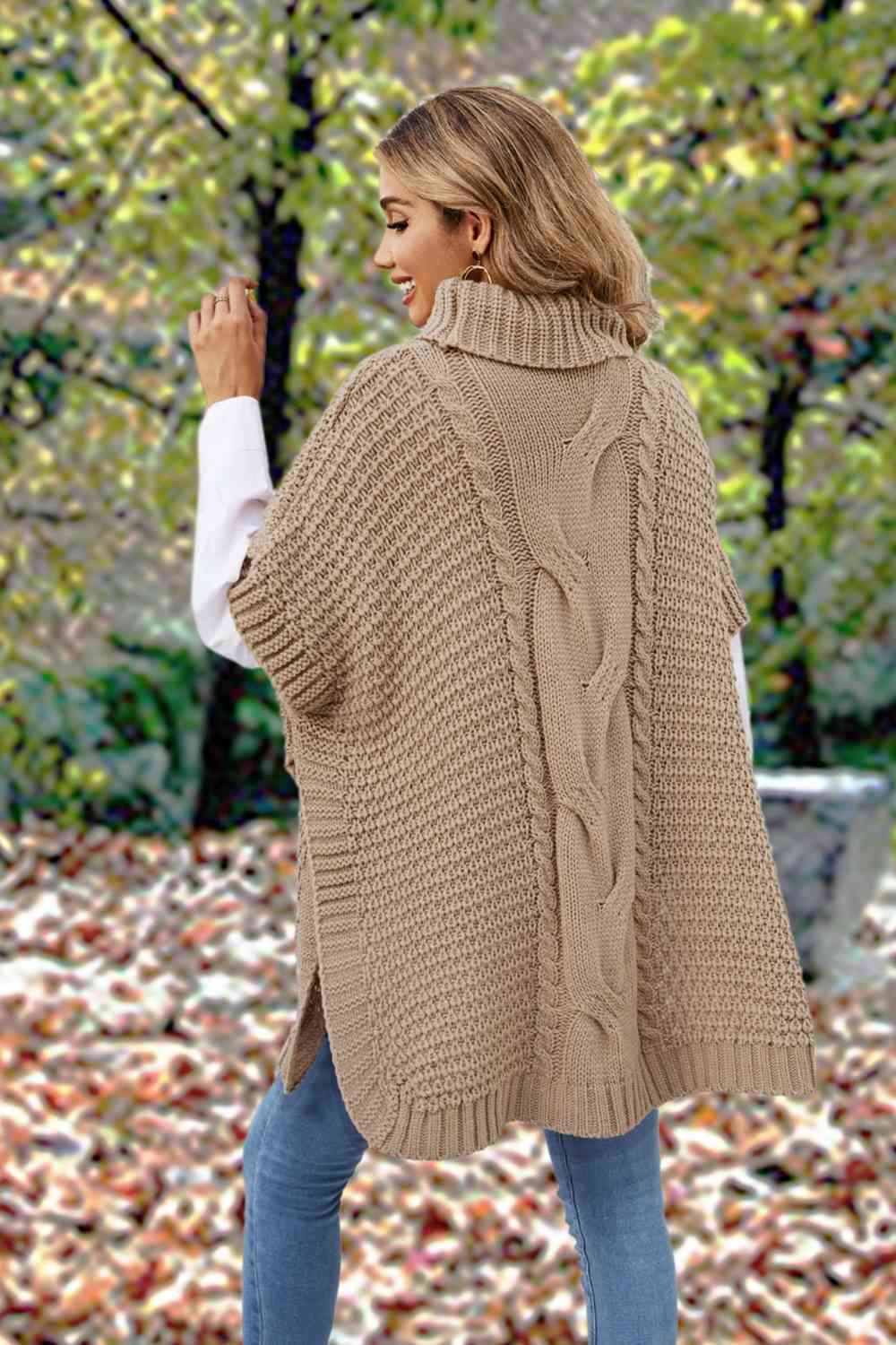 Heidi-Mode | Rollkragen Schlitz Kurzarm Pullover