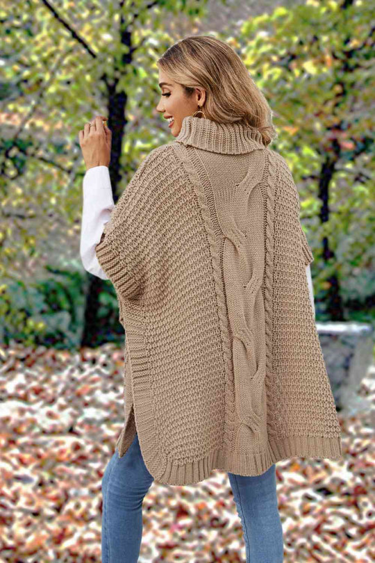 Heidi-Mode | Rollkragen Schlitz Kurzarm Pullover